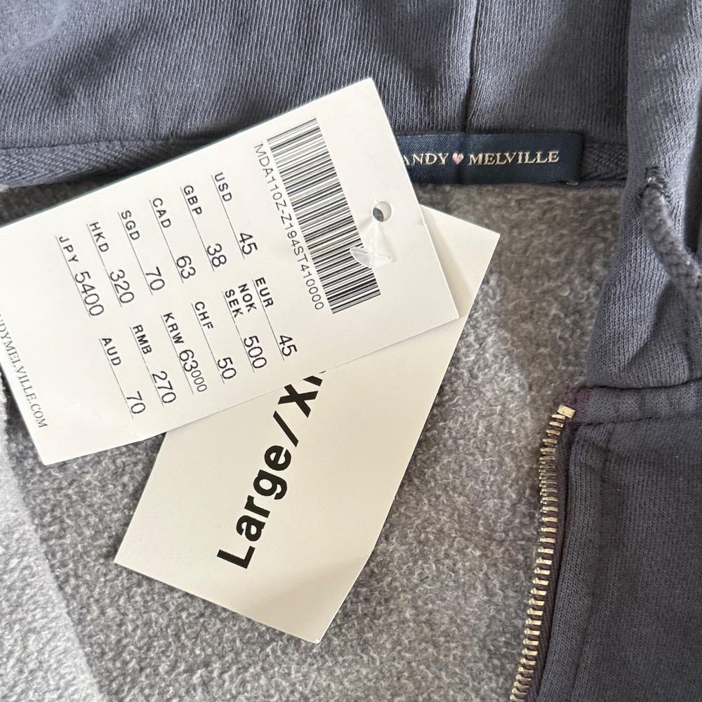 Brandy Melville Navy Blue Hoodie - Picture 2 of 2
